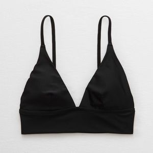 Aerie 🆕 Triangle Longline Bikini Top 👙 Black 🖤